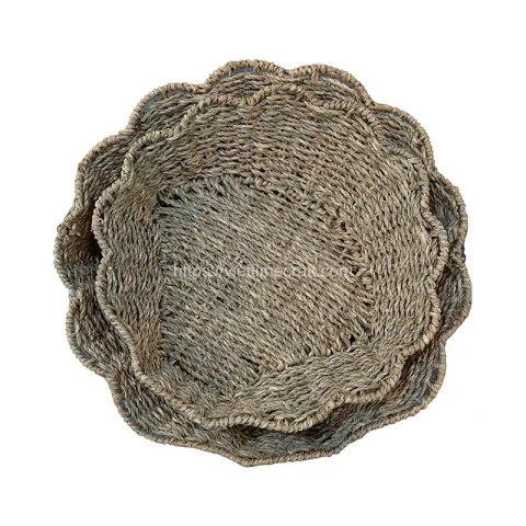 Scalloped Design Seagrass Tray Wholesale