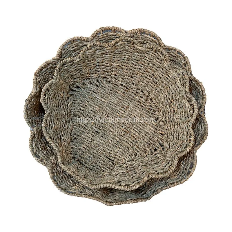 Scalloped Design Seagrass Tray Wholesale