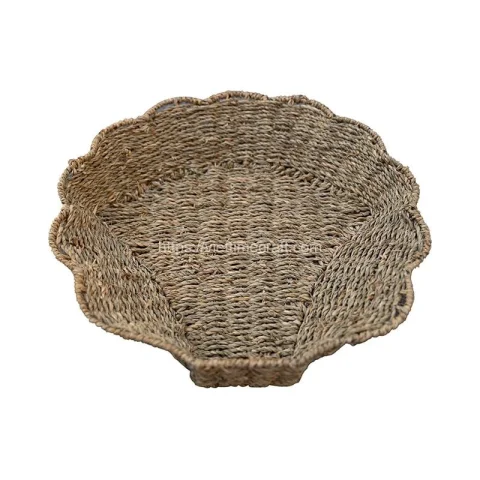 Scalloped Design Seagrass Tray Wholesale