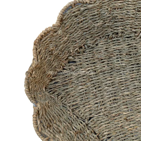 Scalloped Design Seagrass Tray Wholesale