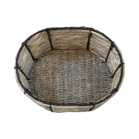 Oval Seagrass Storage Basket With Handles