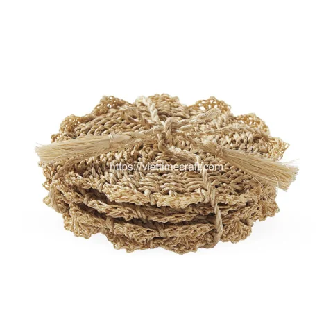Rattan Export Set da 4 erba marina sottobicchiere - REX-C00632