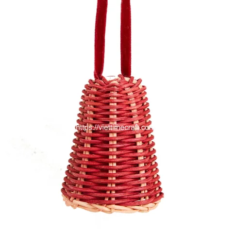 Red Rattan Christmas Bell Wholesale