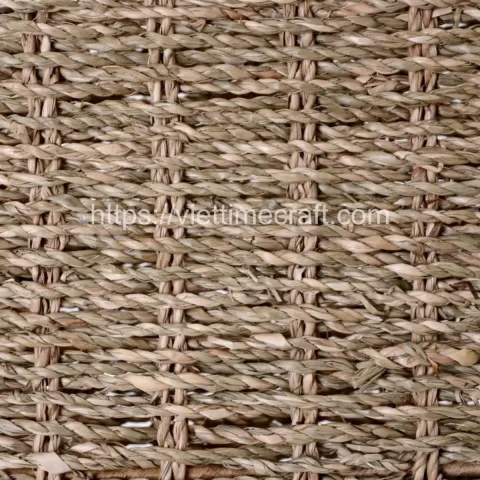 L-Shaped Seagrass Staircase Basket with Handles