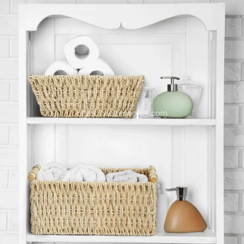 Handwoven Seagrass Basket for Toilet Paper