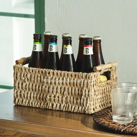 Handwoven Seagrass Basket for Toilet Paper