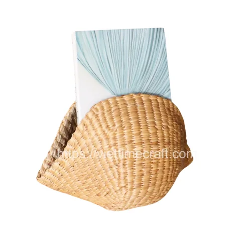 Woven Seashell Seagrass Basket for Magazine