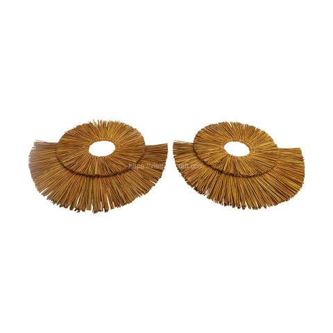 Set 2 Orange Of Woven Seagrass Wall Decor Wholesale