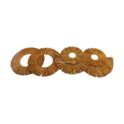 Set 2 Orange Of Woven Seagrass Wall Decor Wholesale