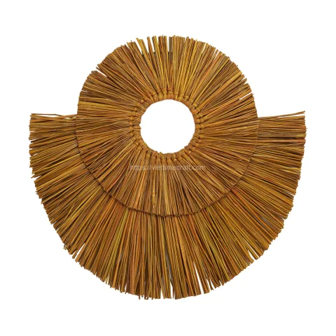 Set 2 Orange Of Woven Seagrass Wall Decor Wholesale