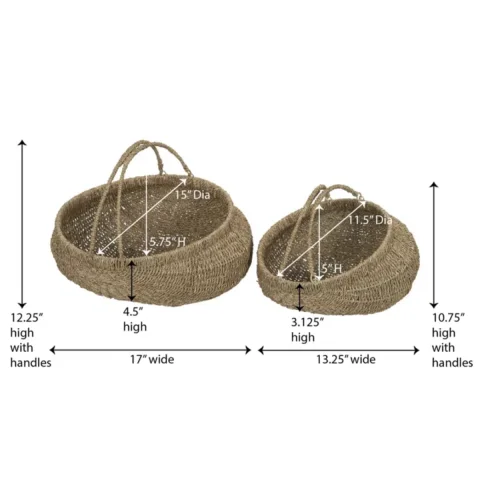 Natural Set 2 Seagrass Basket Vietnam Wholesale