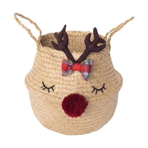 Rattan Export bonito Reindeer seagrass Belly cesta Vietnam mayorista - REX-C00684