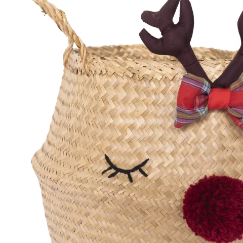 Cute Reindeer Seagrass Belly Basket Vietnam Wholesale