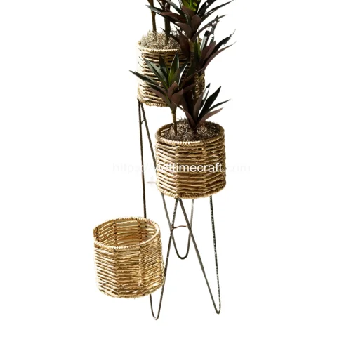 Three Tiered Seagrass Planter Stand Vietnam Factory