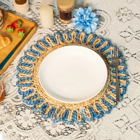 Handwoven Seagrass Placemats and Coasters Eco-Friendly Dining Set – C00773