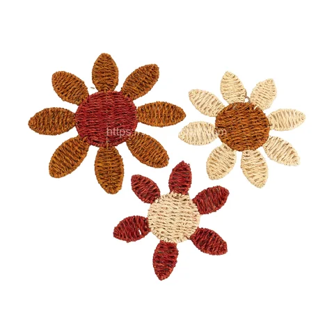 3 Pack Kids Flower Seagrass Wall Decor Wholesale