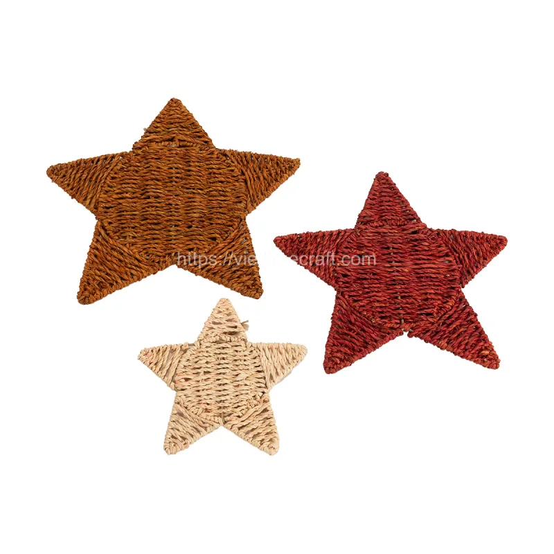 Set of 3 Star shaped Seagrass Wall Decor Wholesale