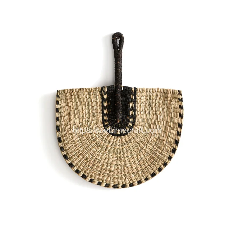 Big Sale Woven Seagrass Fan Wall Hanging Artwork Wholesale