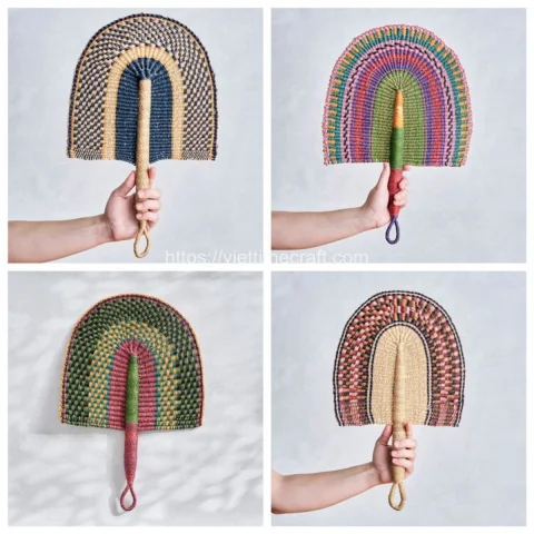 Hand Woven Seagrass Fan Wall Hanging Artwork Wholesale
