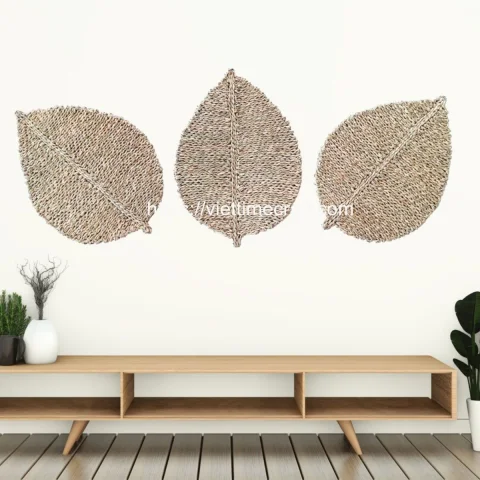 Rustic Touch Set Of 6 Seagrass Fans Leafs For Wall Art
