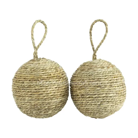 Rattan Export Handwoven Natural Seagrass Christmas Ball Ornaments - REX-C00705-1