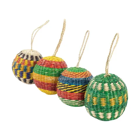 Rattan Export Best Selling Seagrass Christmas Ball Ornaments - REX-C00705