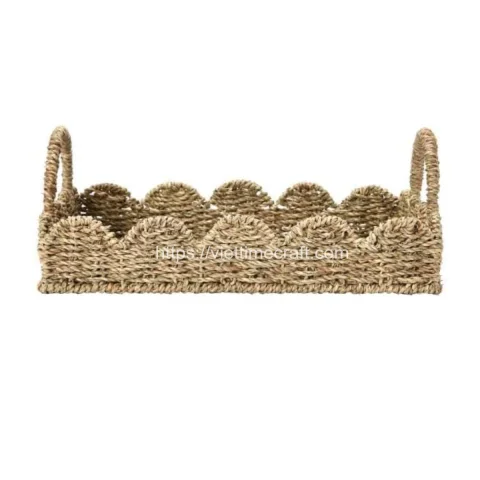 Scalloped Edge Seagrass Serving Tray Wholesale