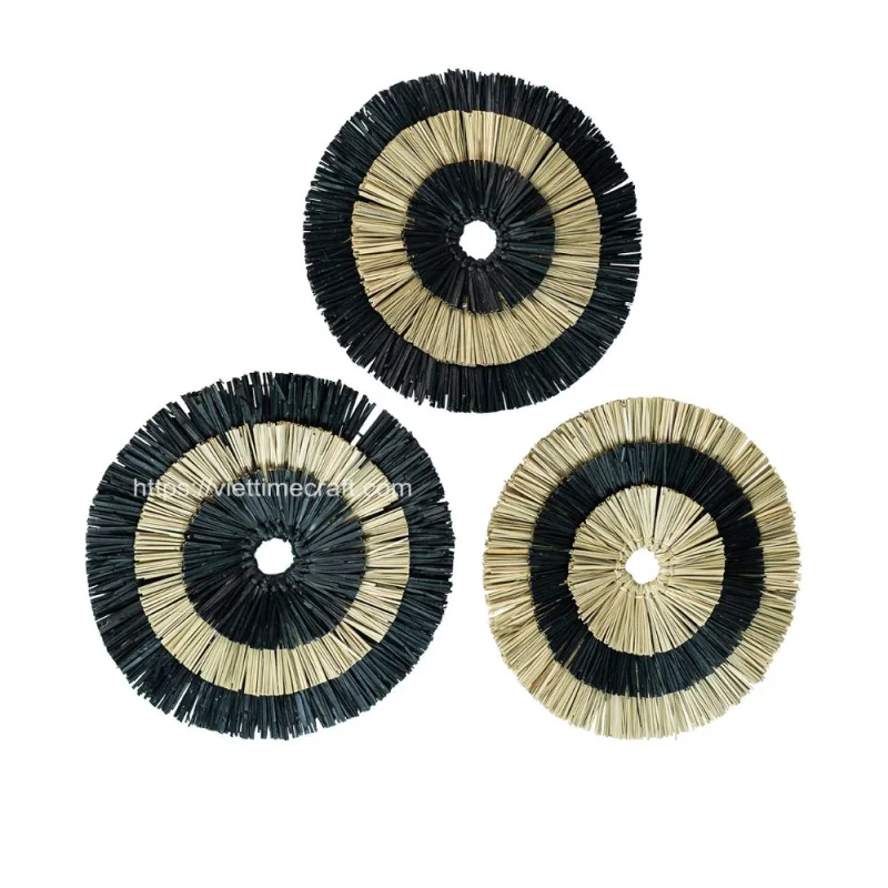 Wholesale Set Of 3 Seagrass Wall Decor Africa Design