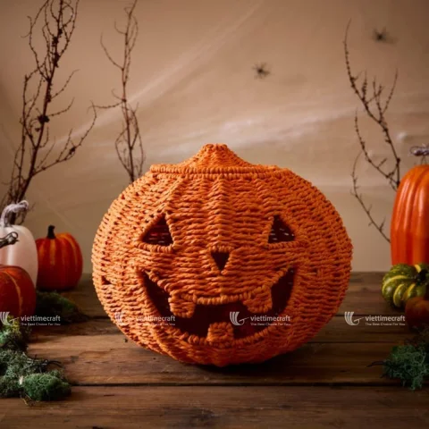 Seagrass Pumpkin Basket or Pumpkin Lantern for Halloween
