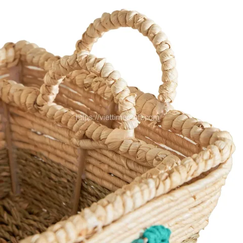 Adorable Set 2 Seagrass Storage Basket with Bow Tie, Gift Basket for Valentine