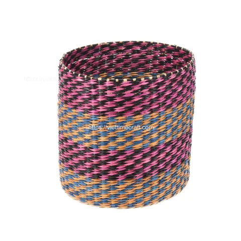Colorful Round Seagrass Storage Baskets/ Planter Vietnam Manufacturer Wholesale