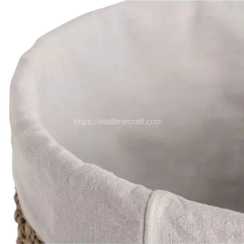 Woven Seagrass Lined Laundry Basket Manufacturer Wholesale