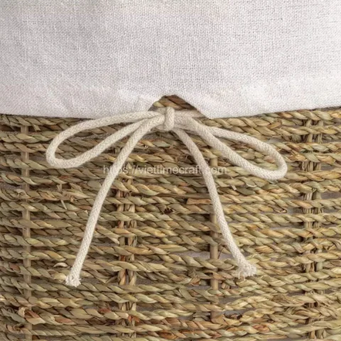Woven Seagrass Lined Laundry Basket Manufacturer Wholesale