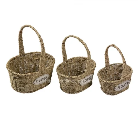 Hand Woven Seagrass Gift Hamper With Handle Vietnam