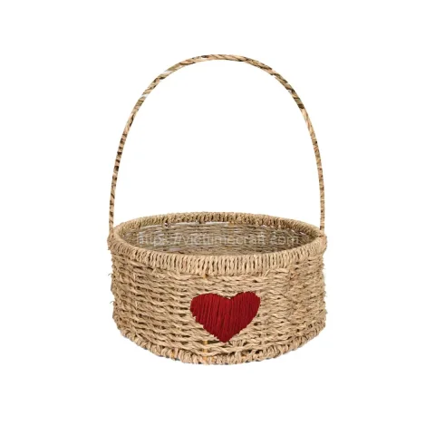 Rattan Export đan Valentine cỏ biển giỏ quà có tay cầm Việt Nam - REX-C00742