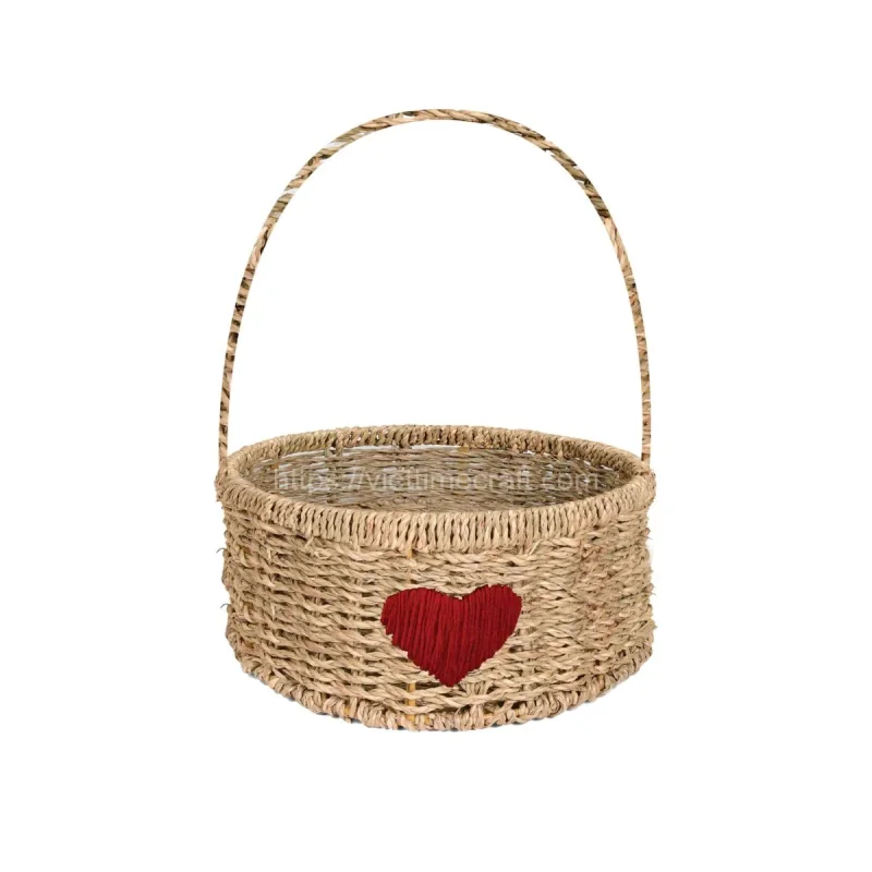 Woven Valentine Seagrass Gift Hamper With Handle Vietnam
