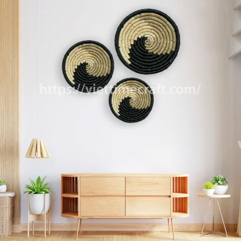 Set Of 3 Durable Seagrass Wall Decor, Wall Hanging For Home Decoration Set – C00776