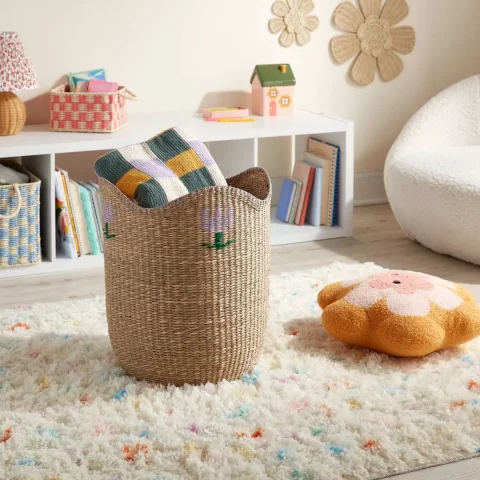 Best Woven Seagrass Basket Flower Embroidered Manufacturer