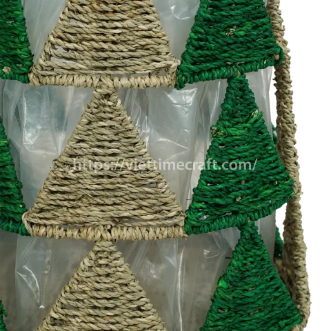 Seagrass Planter Basket with Christmas Tree Pattern
