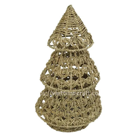 Unique Christmas Centerpiece – Seagrass Mini Christmas Tree Table Decor