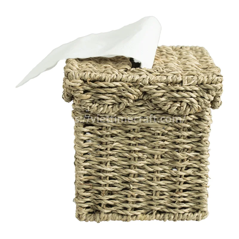 Natural Seagrass Handwoven Tissue Box