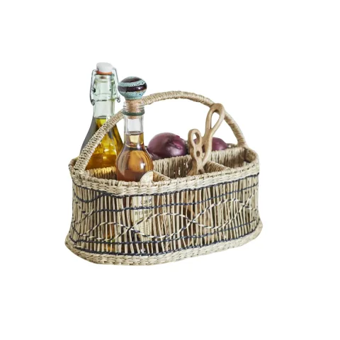 Handwoven Seagrass Basket with Handle, Seagrass Utensil Holder Wholesale from Vietnam