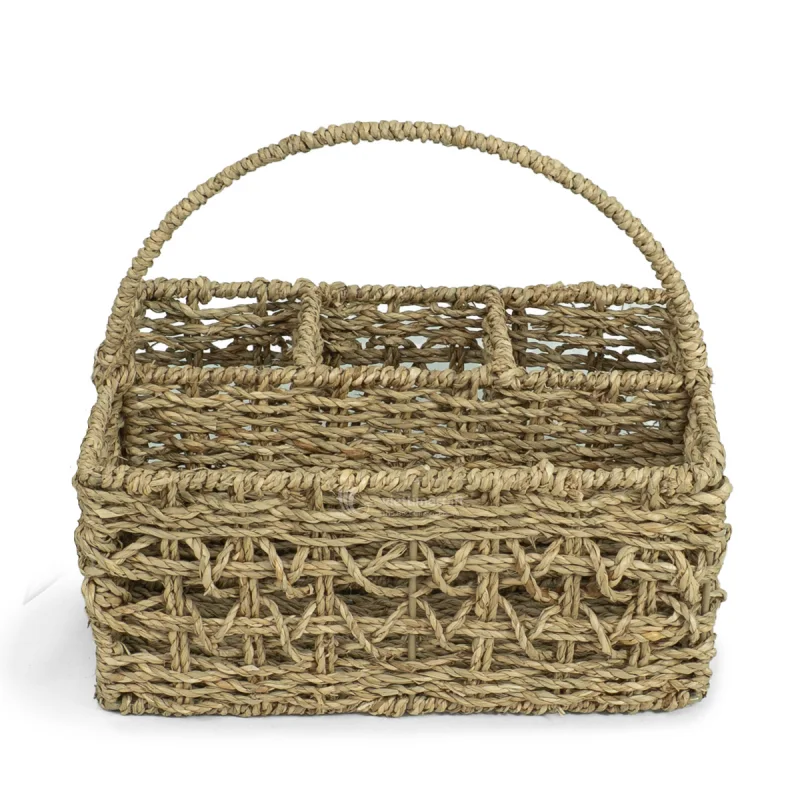 Seagrass Utensil Holder with Handle, Pen Organizer Caddy Wholesale from Vietnam