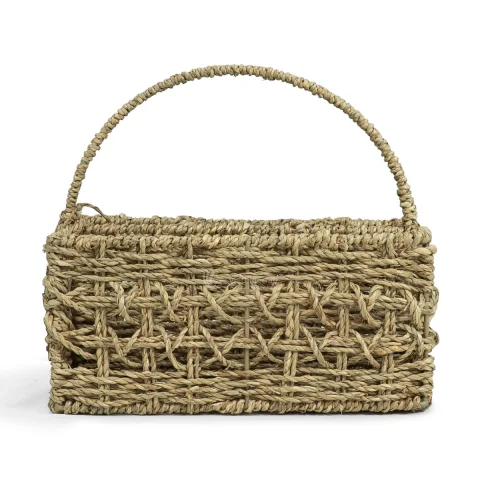 Seagrass Utensil Holder with Handle, Pen Organizer Caddy Wholesale from Vietnam