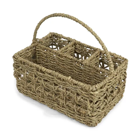 Seagrass Utensil Holder with Handle, Pen Organizer Caddy Wholesale from Vietnam