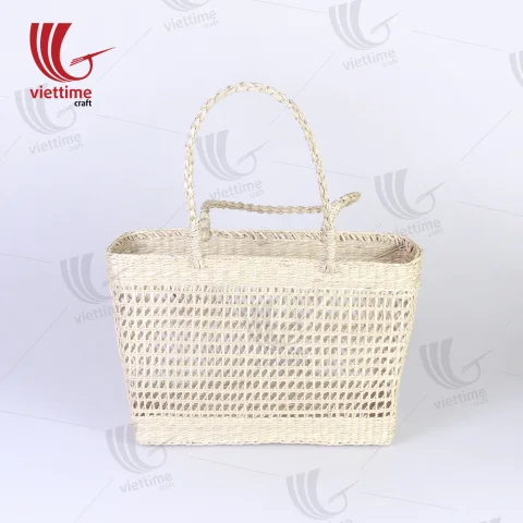 Natural Rectangle Seagrass Net Straw Bag
