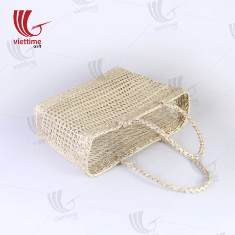 Natural Rectangle Seagrass Net Straw Bag