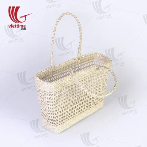 Natural Rectangle Seagrass Net Straw Bag
