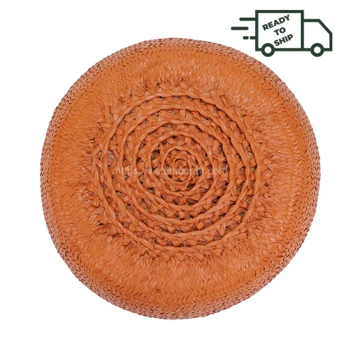 Available In Stock Orange Seagrass Belly Basket For Home Storage