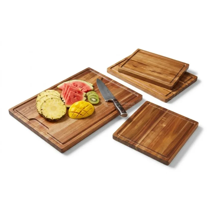Acacia Wood Cutting Board With Juice Groove, Multifunctional Heavy Duty Chopping Board and Charcuterie Serving Tray